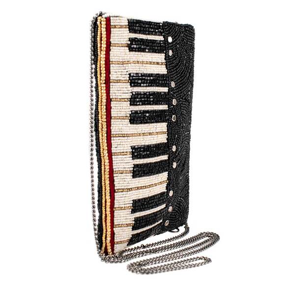 Mary Frances Keys To My Heart Beaded Piano Keys Crossbody Phone Bag - Picture 1 of 8